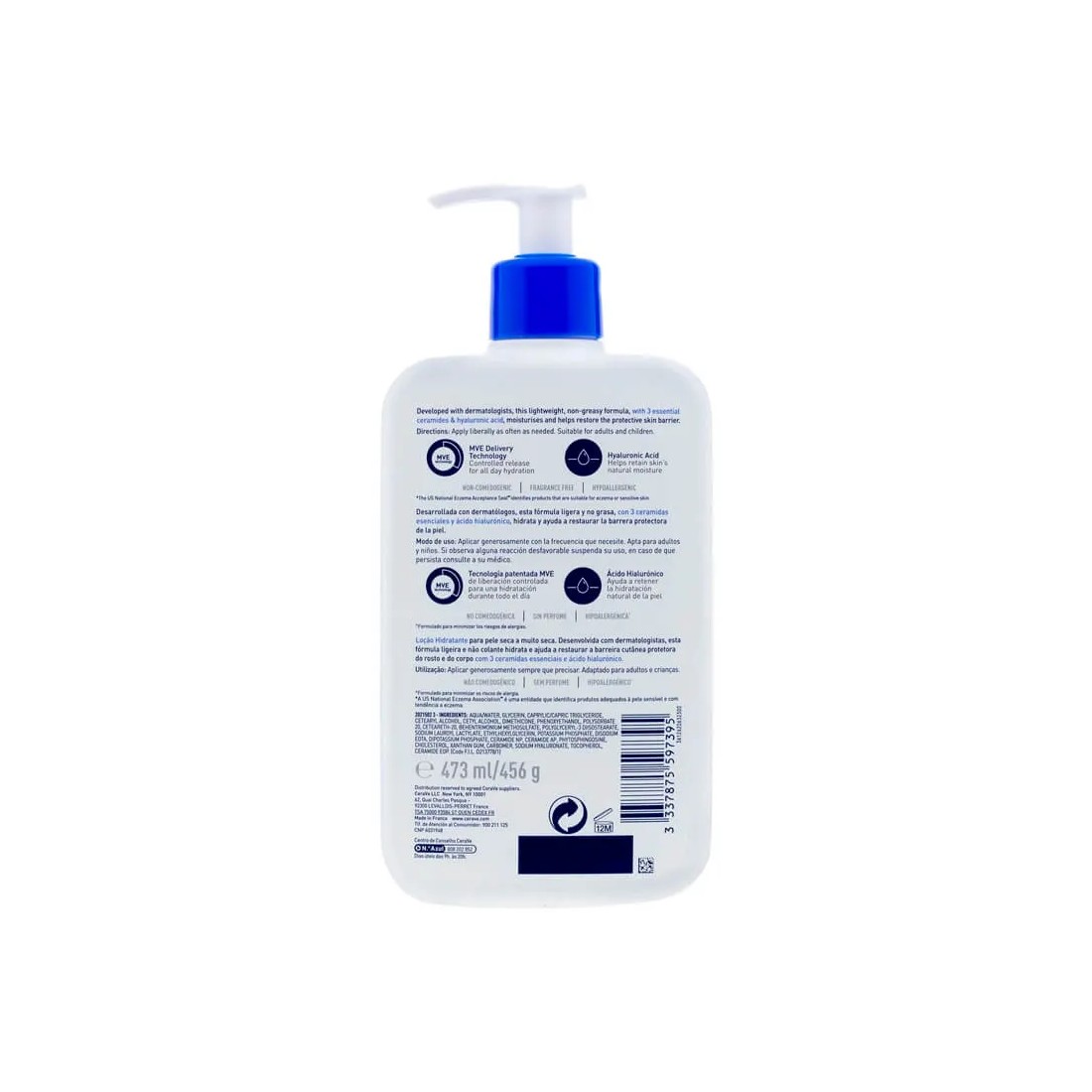 Cerave Locion Hidratante Duplo 2x473 ml reverso