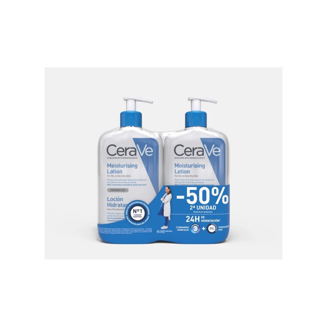 Cerave Loción Hidratante Duplo 2ªud. -50% 2x473 ml