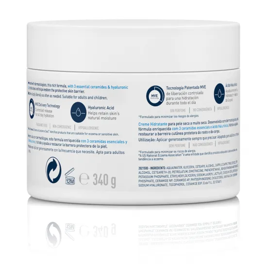 imagen cerave crema hidratante 340 reverso