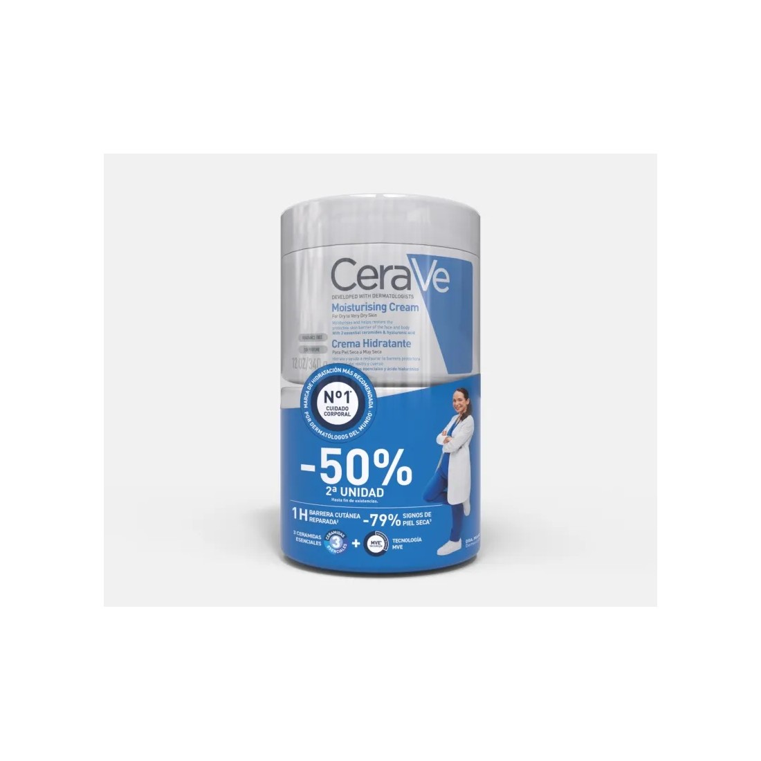 CeraVe Crema Hidratante Duplo 2ªud. -50% 2x340 gr