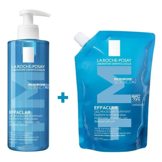 MasParafarmacia: Comprar La Roche Posay Effaclar PACK LIMPIEZA Gel Limpiador Purificante 400 Ml + Eco Recarga 400 Ml