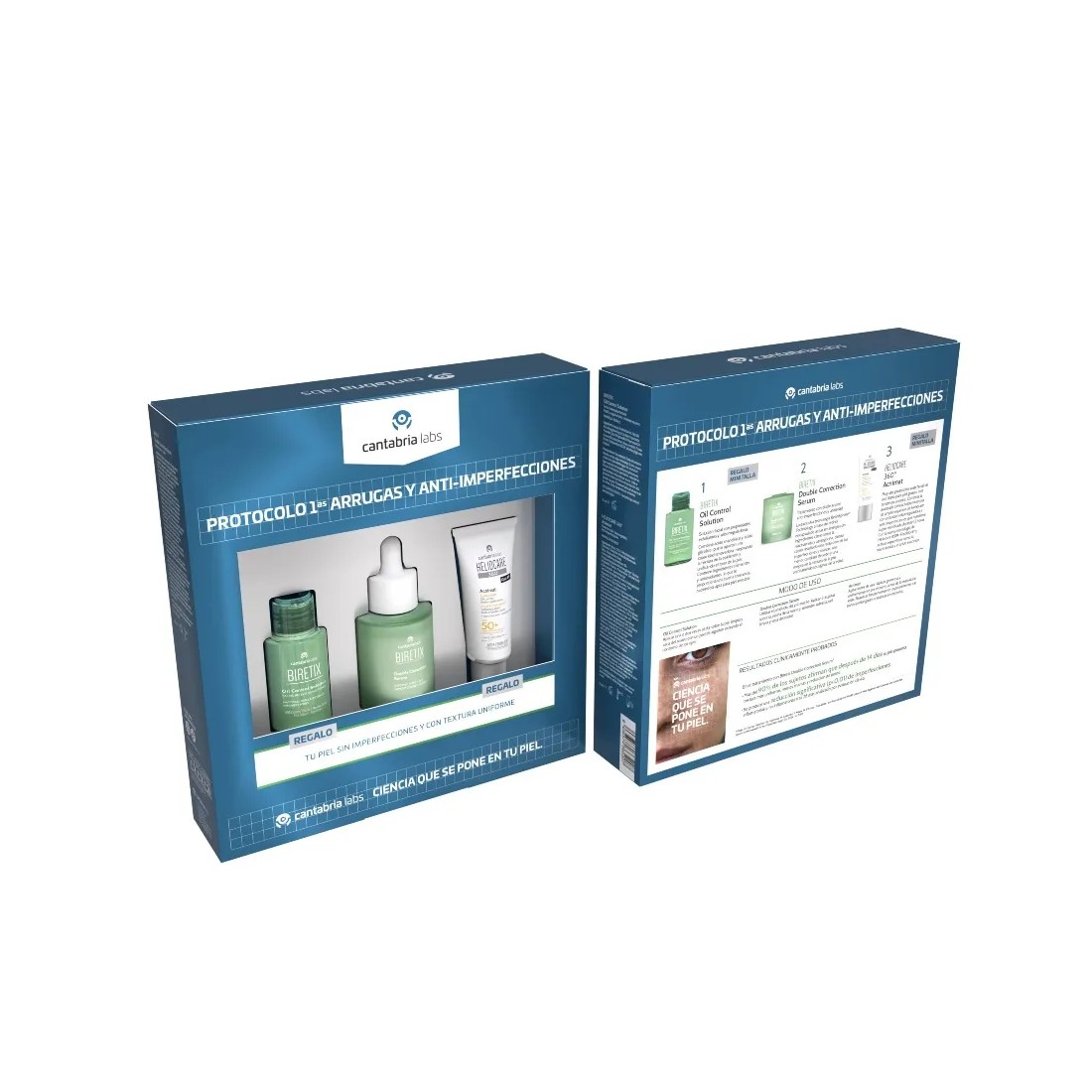 Biretix PACK REGALO Double Correction Sérum 30 Ml + Oil Control Solution + Acnimat