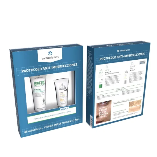 Biretix PACK Tri-Active Gel Anti-Imperfecciones 50 ml + Heliocare 360º Acnimat 15 Ml REGALO