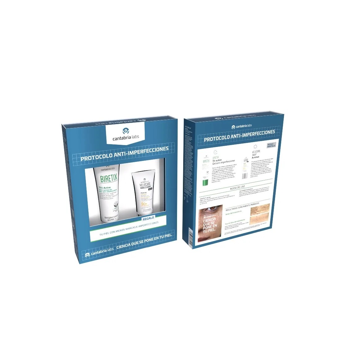 Biretix PACK Tri-Active Gel Anti-Imperfecciones 50 ml + Heliocare 360º Acnimat 15 Ml REGALO