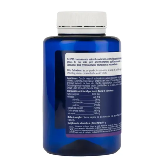 NPRO Detoxintest 90 Cápsulas reverso