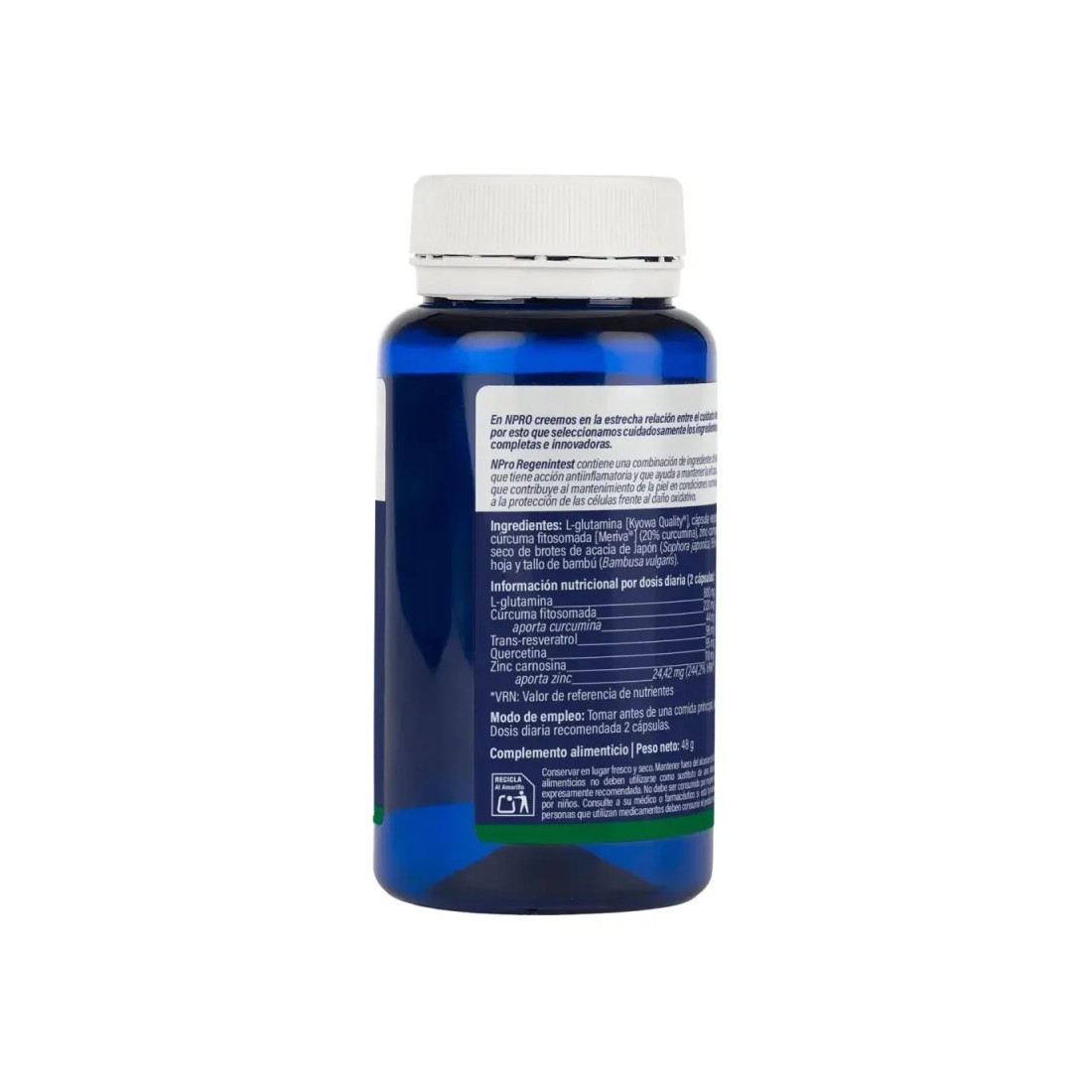 NPRO Regenintest 60 Cápsulas reverso