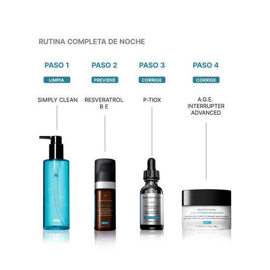 SkinCeuticals P-Tiox Sérum Antiarrugas con Péptidos y Niacinamida 30 ml rutina