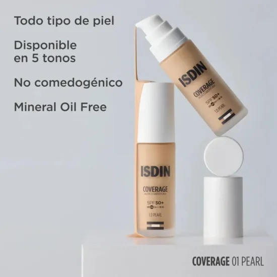Compra Isdin Coverage Alta Cobertura SPF50+ Color Pearl 30 Gr al mejor precio | Más Parafarmacia