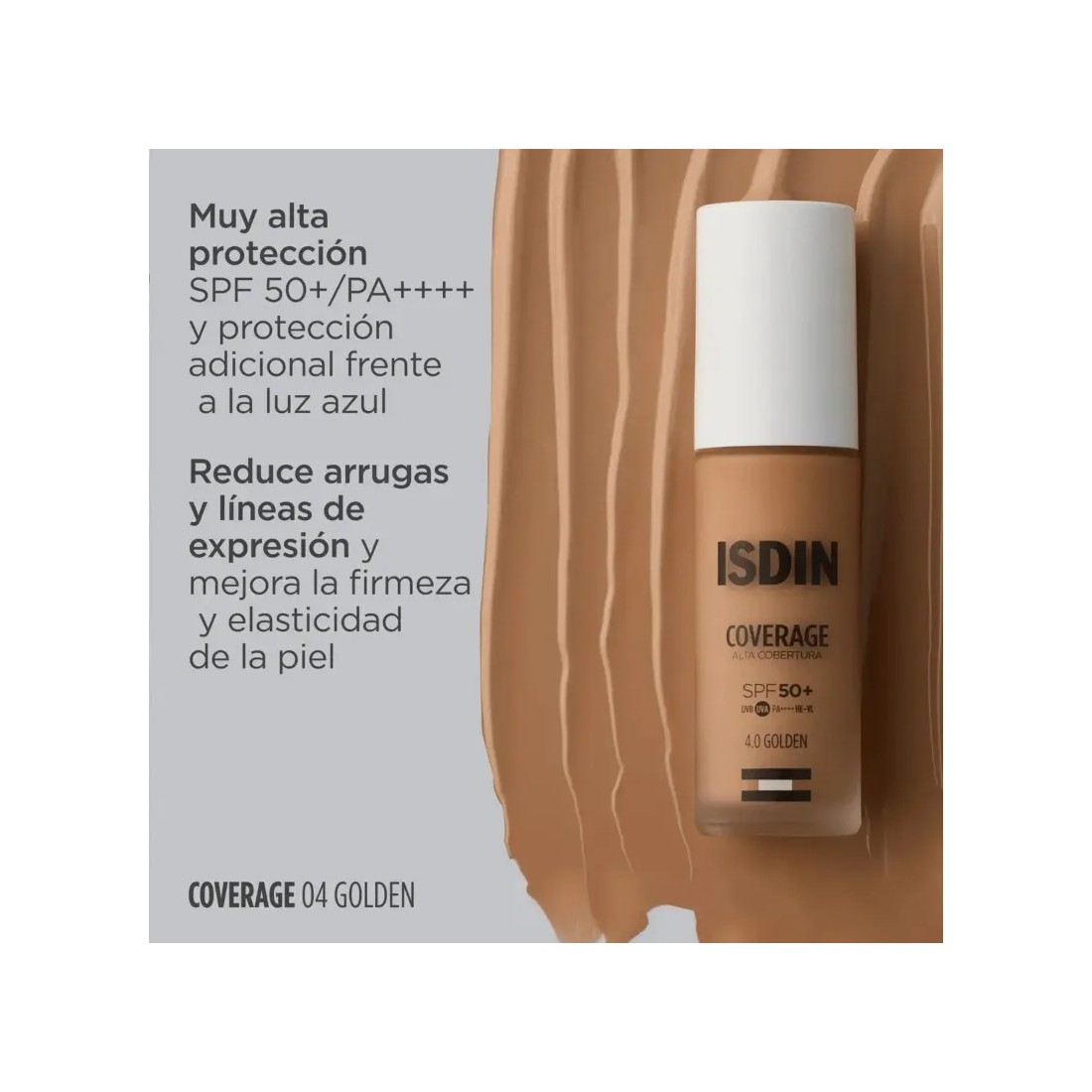 Isdin Coverage Alta Cobertura SPF50+ Color Golden 30 Gr CARACTERISTICAS