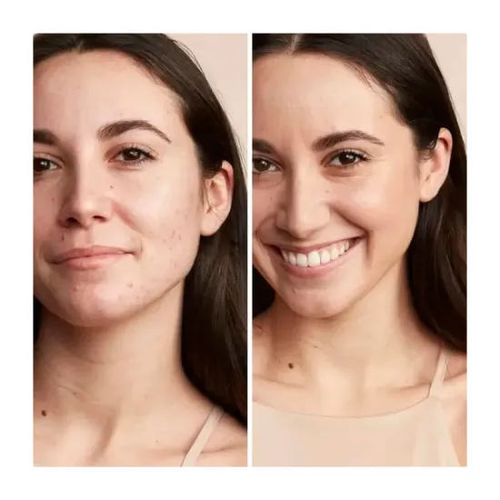 Avene Couvrance crema compacta Confort Arena 10 gr antes y después
