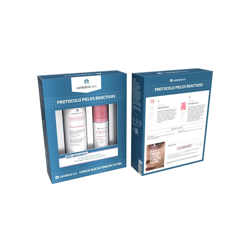 SKIN RESIST Pack Protocolo Pieles Reactivas Velvet Cleanser 200 Ml + Sensage Serum 30 Ml