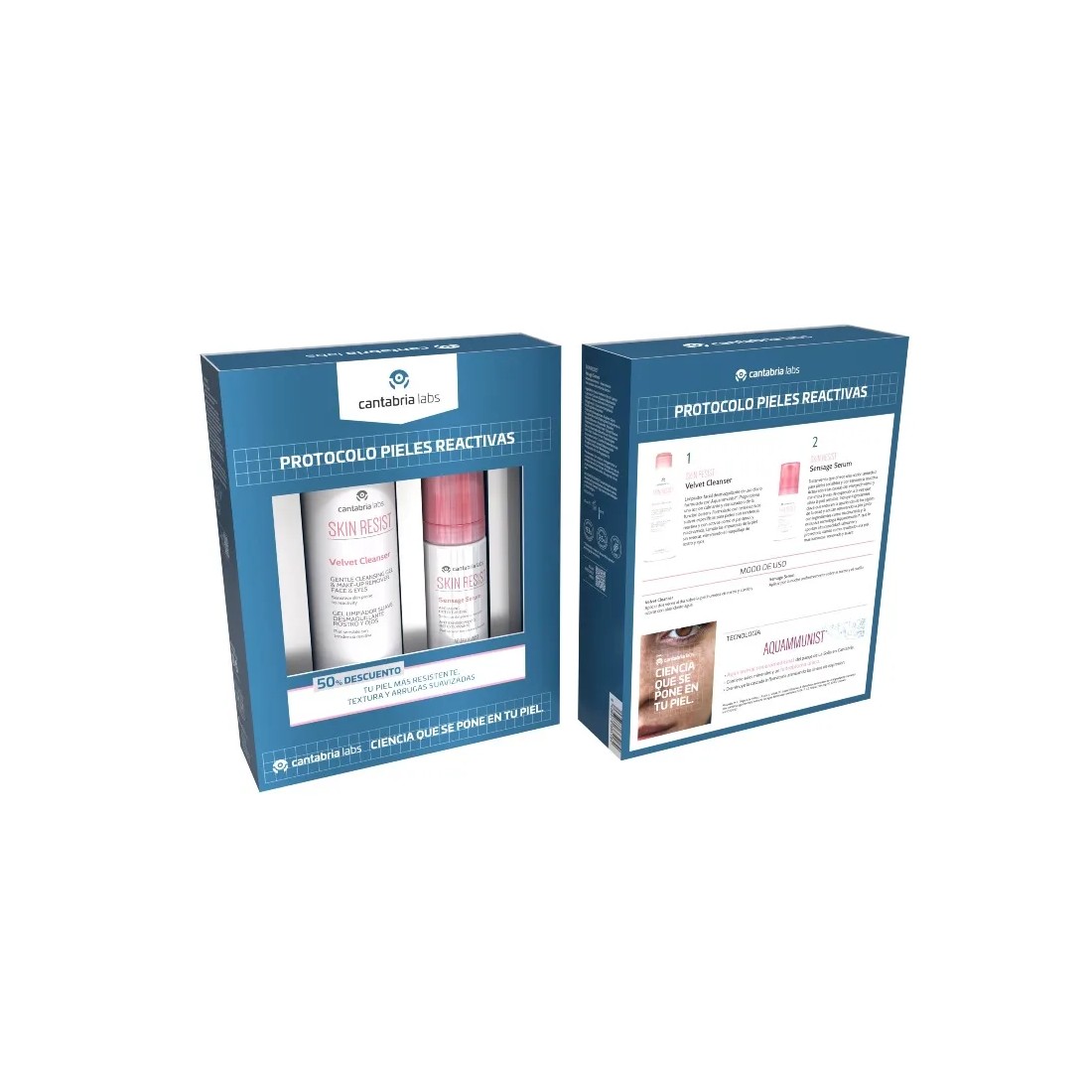 SKIN RESIST Pack Protocolo Pieles Reactivas Velvet Cleanser 200 Ml + Sensage Serum 30 Ml