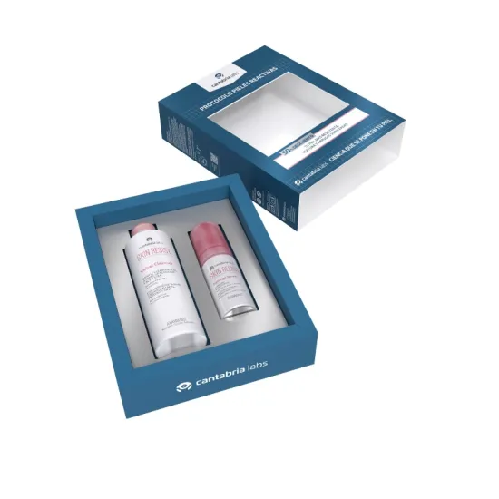 SKIN RESIST Pack Protocolo Pieles Reactivas Velvet Cleanser 200 Ml + Sensage Serum 30 Ml abierto
