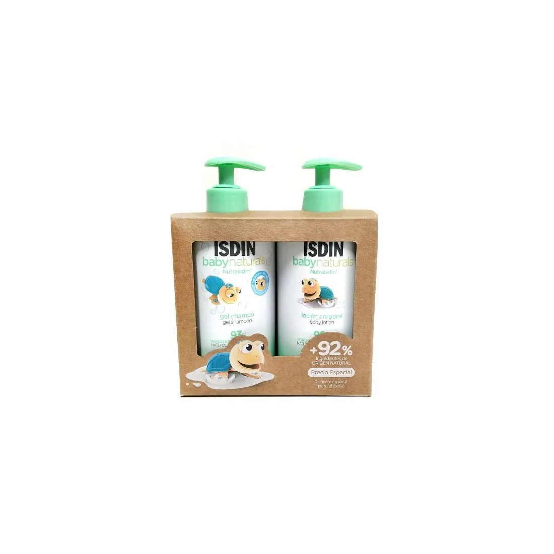 BabyNaturals Isdin Rutina Corporal Baño Bebe Pack Gel + Loción 2x400Ml