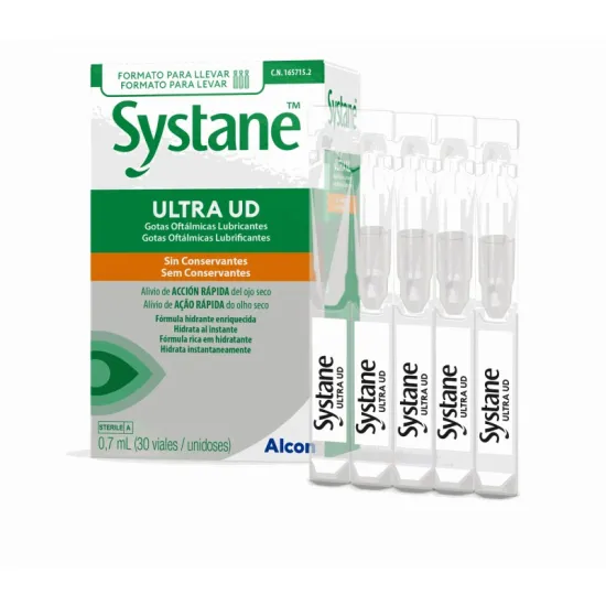 Systane Ultra UD Gotas Oftálmicas Lubricantes 30 Monodosis contenido