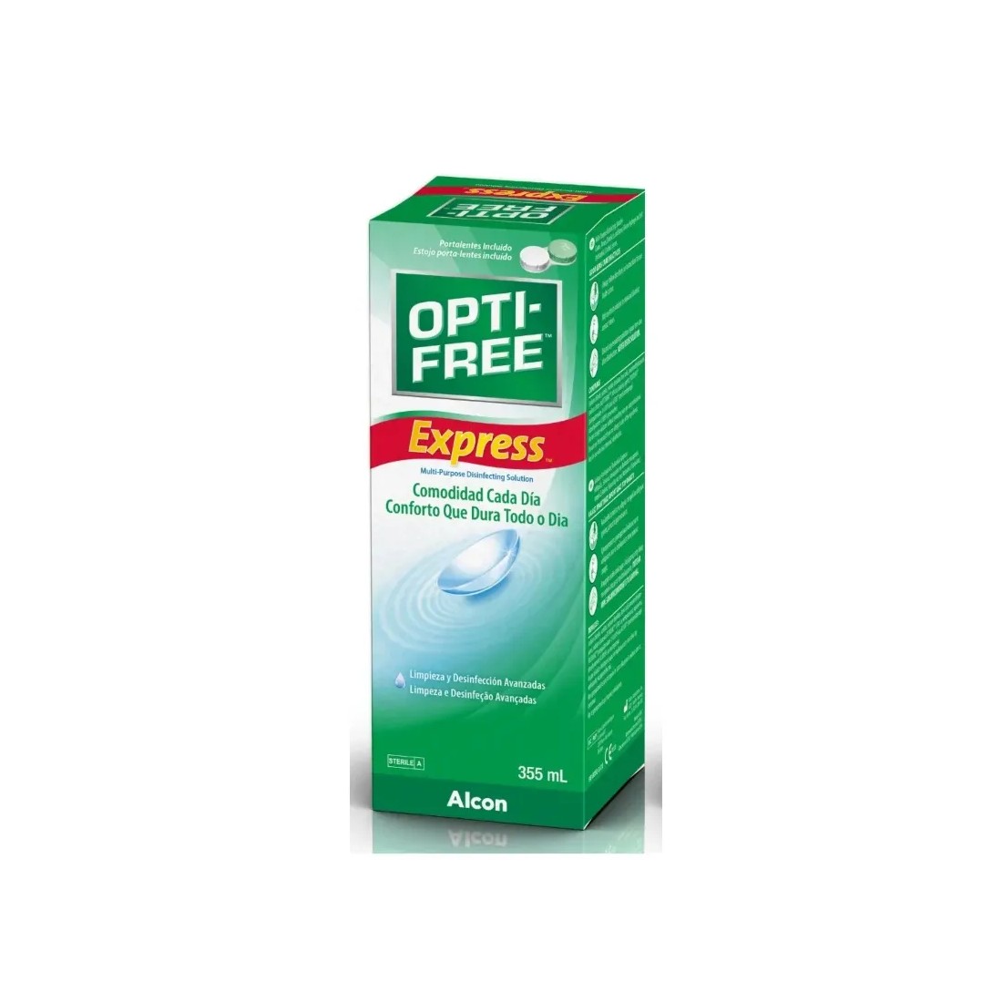 Optifree Express Limpieza y Desinfección con Portalentes 355 Ml