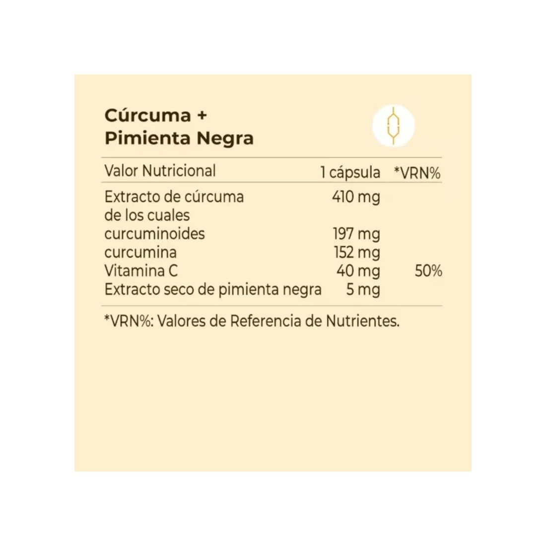Kobho Cúrcuma + Black Pepper 60 Cápsulas componentes
