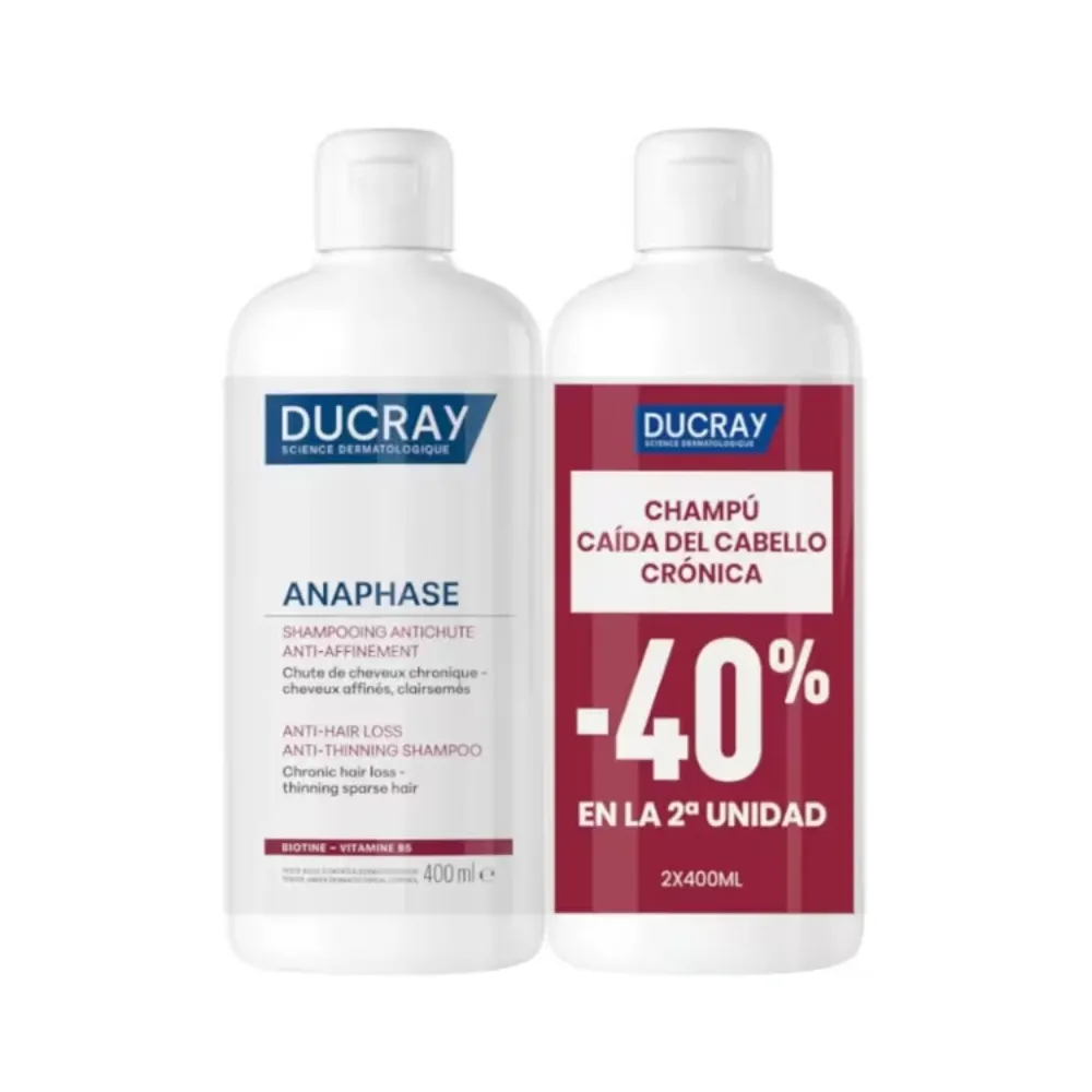 Ducray Anaphase+ Champú Complemento Anticaída Capilar 2x400 Ml nueva imagen