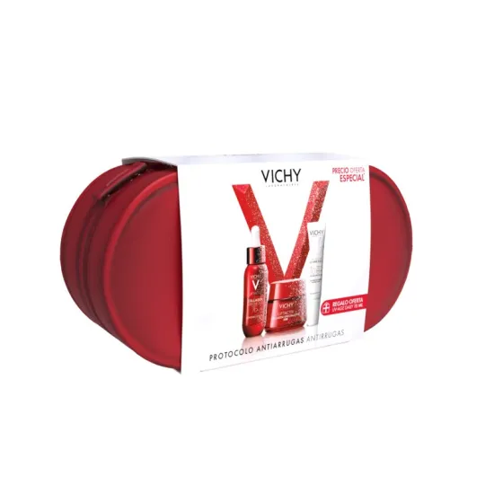 Vichy PACK REGALO Neceser Protocolo Antiarrugas Liftactiv Collagen Specialist 16 Sérum + Crema de Día + UV-Age Daily SPF50+