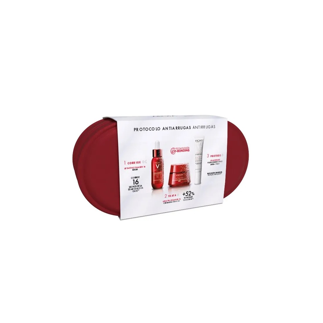 Vichy PACK REGALO Neceser Protocolo Antiarrugas Liftactiv Collagen Specialist 16 Sérum + Crema de Día + UV-Age Daily SPF50+