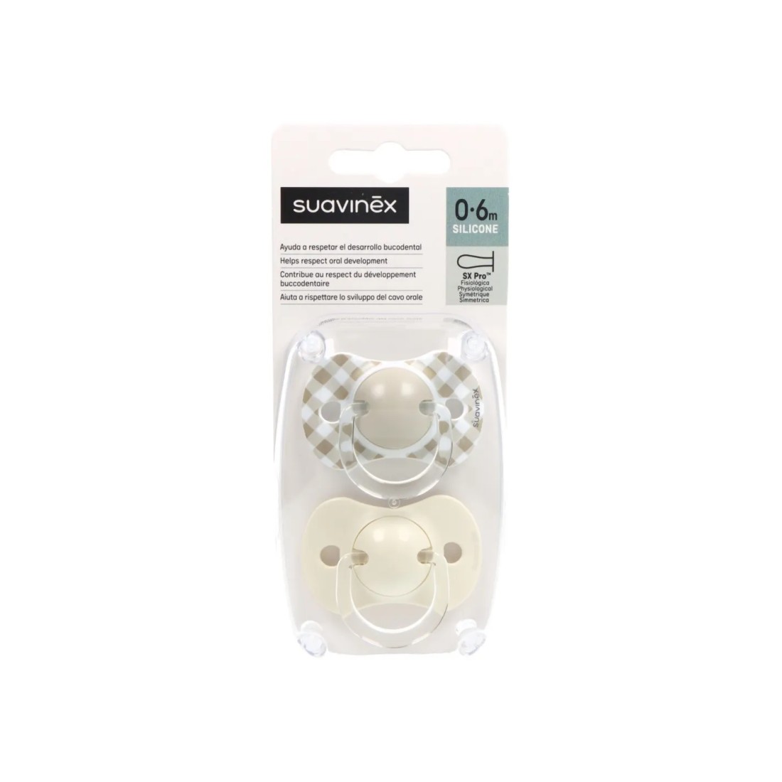Suavinex Chupete Tetina Fisiológica Silicona 0-6 Meses 2 Uds.