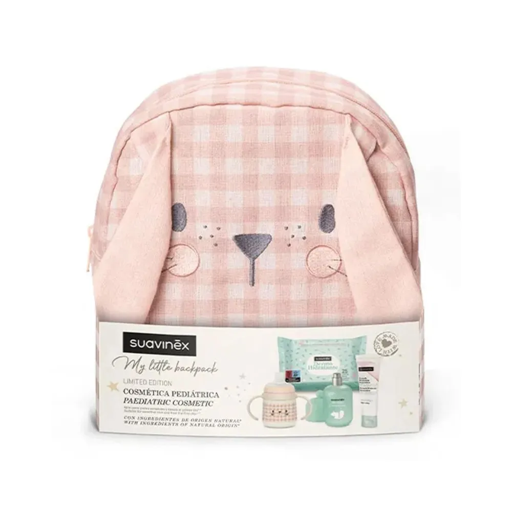 Comprar Suavinex Mochila Guardería Conejo Rosa Pack Cosmética Niños | MasParafarmacia