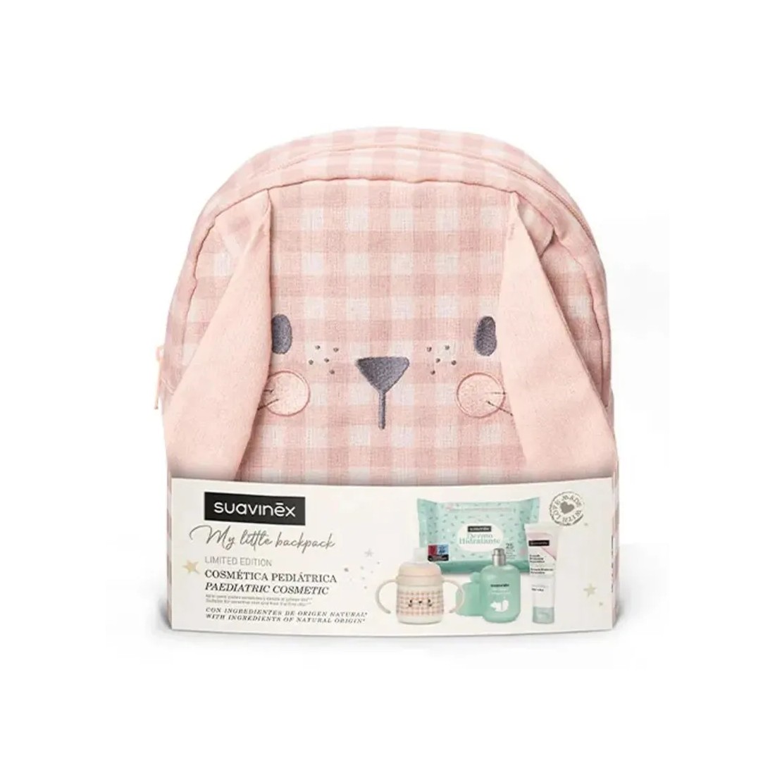 Comprar Suavinex Mochila Guardería Conejo Rosa Pack Cosmética Niños | MasParafarmacia