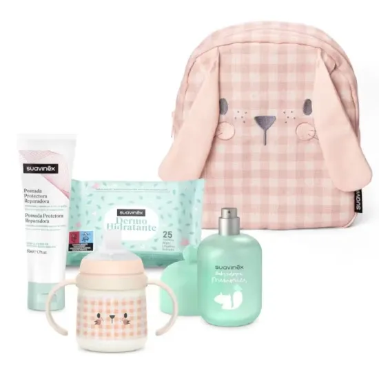 Comprar Suavinex Mochila Guardería Conejo Rosa Pack Cosmética Niños | MasParafarmacia