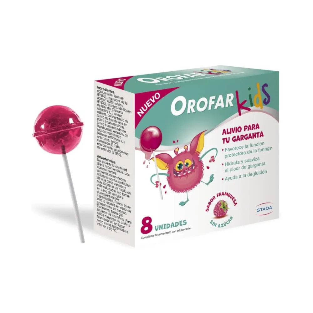 Orofar Kids Piruleta Garganta Pack 8 uds