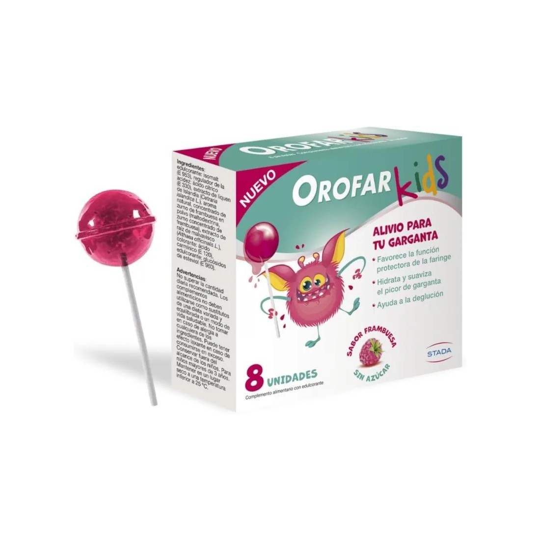 Orofar Kids Piruleta Garganta Pack 8 uds