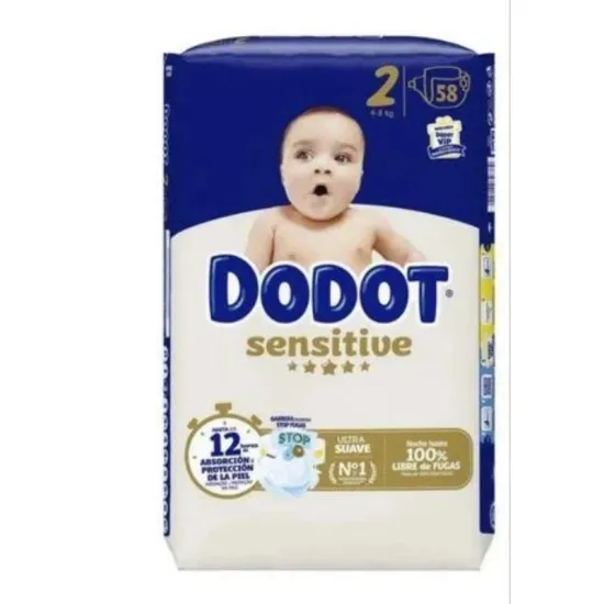 Dodot Sensitive Talla 2 58uds | Pañales Suaves y Absorbentes