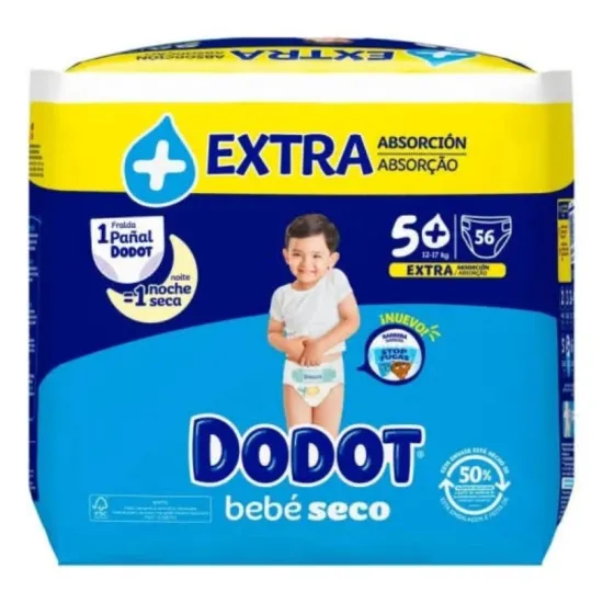 Dodot Bebé Seco Talla 5 56uds | Hasta 12h de Sequedad