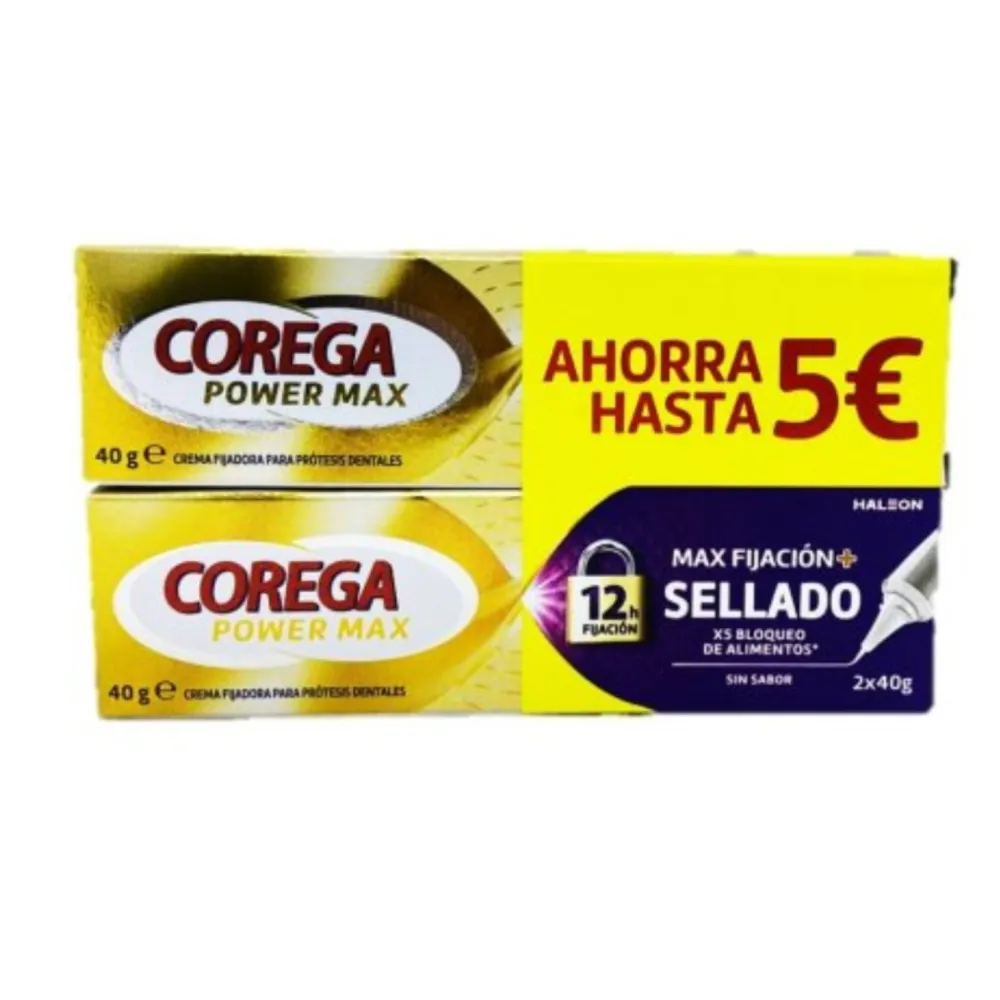 Corega Power Max Sellado Máximo Pack 2x40gr | Masparafarmacia