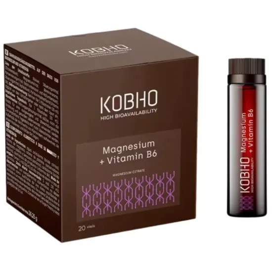 Kobho Magnesio + B6 20 Viales | Cansancio y Función Muscular