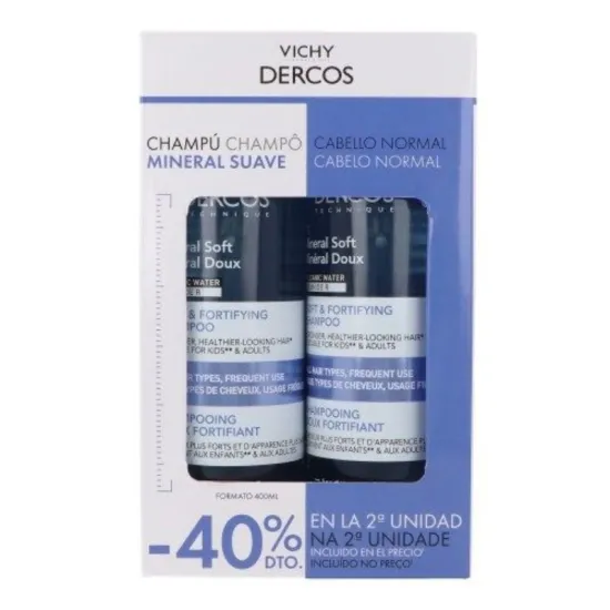 Vichy Dercos Champú Mineral Duplo | Suavidad y Fortaleza Diario