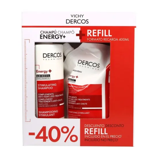 Vichy Dercos PACK Champú Energy+ Estimulante 400 Ml + Ecorefill Recargable 400Ml