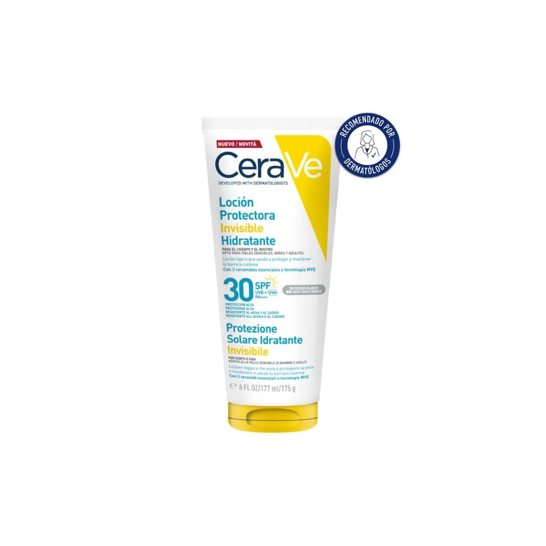CeraVe Loción Protectora Invisible SPF30 177ml | Masparafarmacia