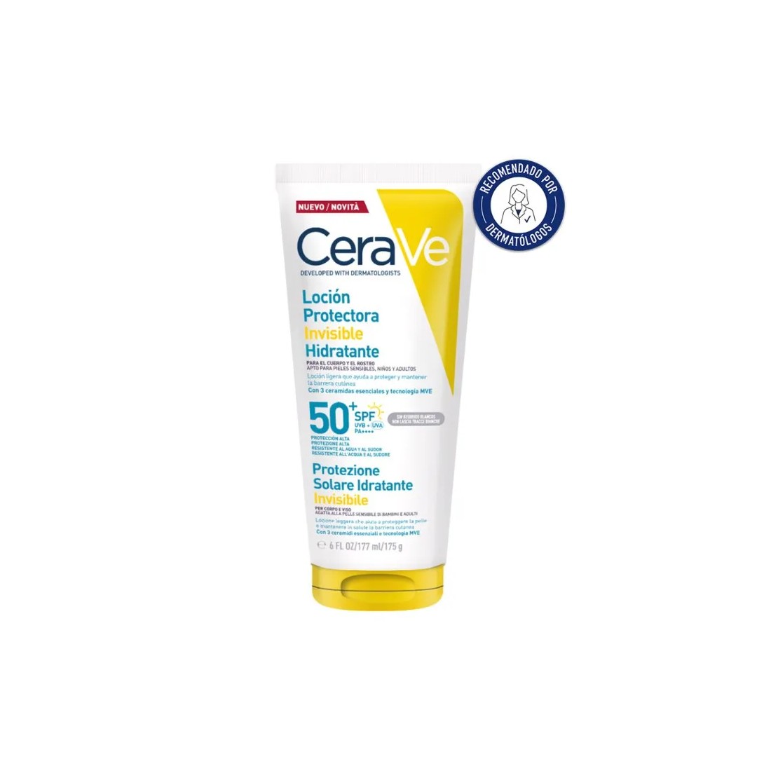 CeraVe Loción Protectora Invisible Hidratante SPF50 177 Ml