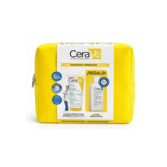 CeraVe PACK VIAJE Loción Protectora Invisible Hidratante SPF50+ 75 Ml + Neceser + Loción Hidratante Regalo