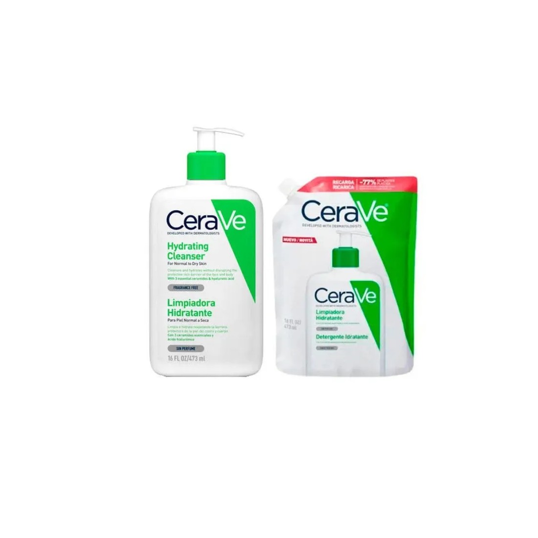 CeraVe Pack Limpiadora Hidratante 473ml + Recambio