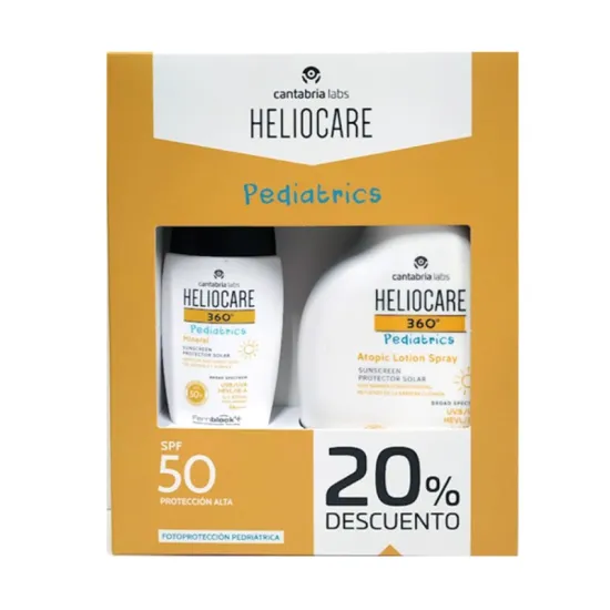 Heliocare 360 Pediatrics Pack Atopic Lotion Spray 250ml + Heliocare 360 Pediatrics Mineral Spf50+ 50ml