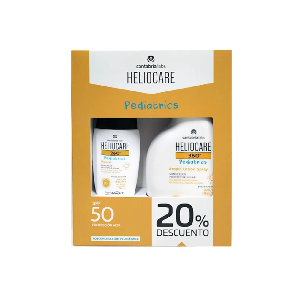 Heliocare 360 Pediatrics Pack Atopic Lotion Spray 250ml + Heliocare 360 Pediatrics Mineral Spf50+ 50ml