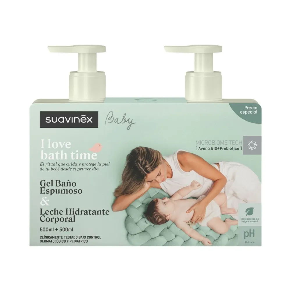 Suavinex Pack Gel Baño Espumoso 500 Ml + Leche Hidratante Corporal 500 Ml