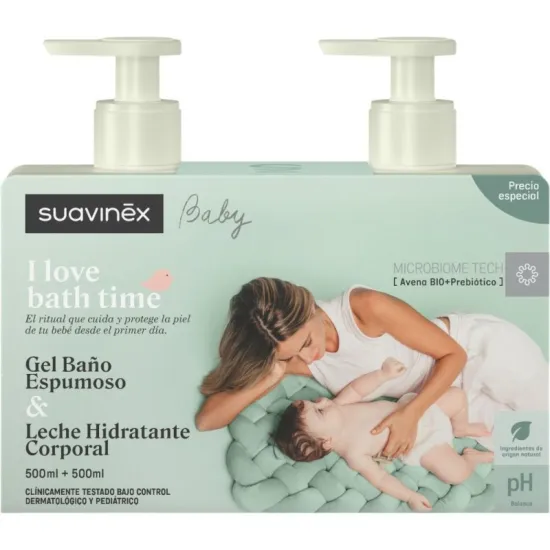 Suavinex Pack Gel Baño Espumoso 500 Ml + Leche Hidratante Corporal 500 Ml