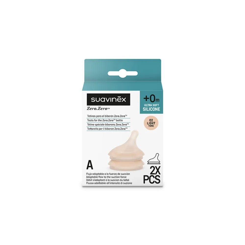 Suavinex Tetinas Biberón Zero Zero Flujo Adaptable +0M 2 Unidades