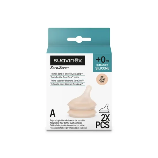 Suavinex Tetinas Biberón Zero Zero Flujo Adaptable +0M 2 Unidades