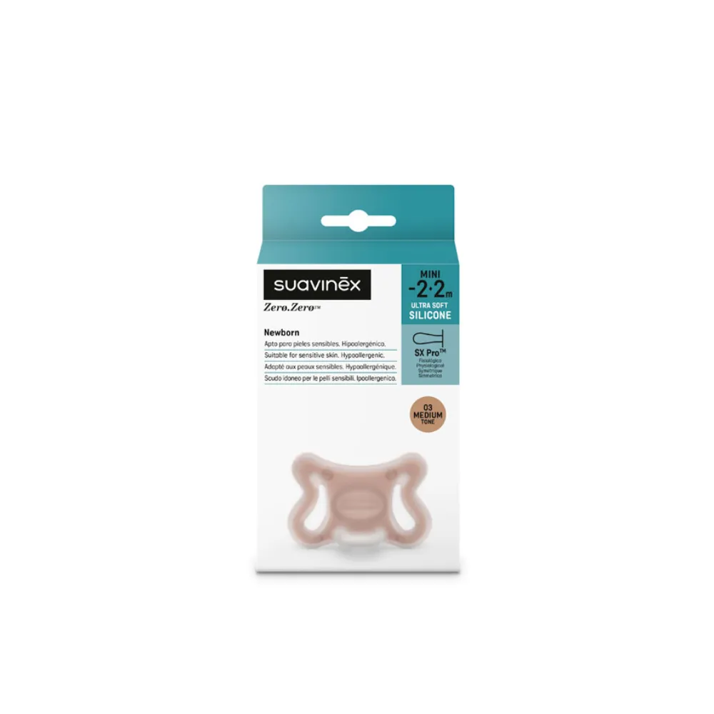 Suavinex Zero.Zero Chupete Newborn Fisiológico Silicona -2/2M Medium
