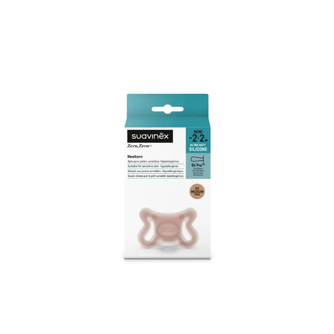 Suavinex Zero.Zero Chupete Newborn Fisiológico Silicona -2/2M Medium