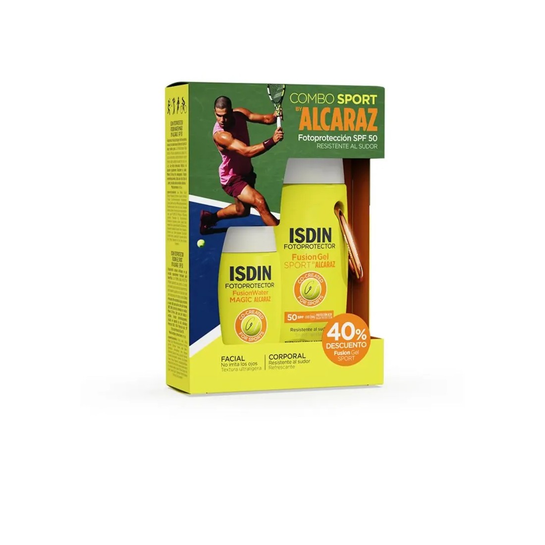 Isdin Pack Sport Fusion Water Magic SPF50+ 50 Ml + Gel Sport SPF50+ 100Ml by Alcaraz