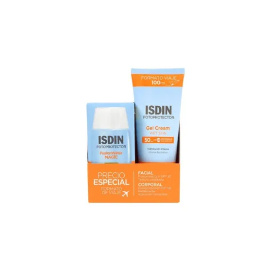 Isdin Pack Travel Fusion Water Magic SPF50+ 50ml + Gel Crema SPF50 100ml